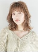 くびれレイヤーミディ×透明感カラー_韓国ヘア エアリーミディ