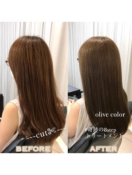 ラブクロムトーキョー オモテサンドウ(LOVECHROME OMOTESANDO) カーキベージュメルティカラー/髪質改善トリートメント表参道