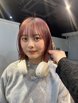 コージークルー(cozy creww) 抜け感切りっぱなしボブ×チェリーレッド♪