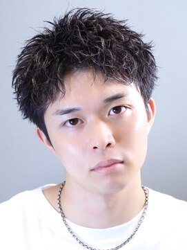 エース(ACES) スパイキーショート×黒髪アップバングショート×緩めパーマ