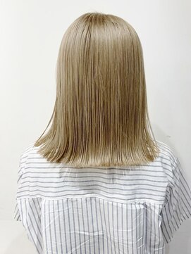 レターバイノベル(letter by novel) 切りっぱなしボブミニボブブロンドベージュミルクティーベージュ