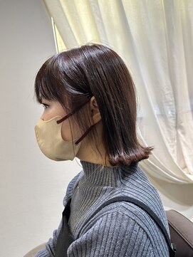 ワ ヘアー(wa-hair) 大人女性　艶外ハネボブ　 髪質改善　パーマ　20代30代