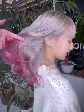 イエナ 渋谷(IENA) ピンクグラデーション　デザインカラー　裾カラー