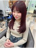 ワインレッド レイヤーカット