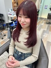 ファースト 泉中央店(first) ワインレッド レイヤーカット