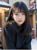 似合わせカットオリーブベージュ透明感艶感カラーくびれレイヤー
