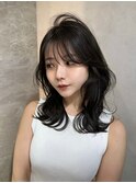 ミニウルフレイヤーカット顔周り前髪韓国ミディアムロング/銀座