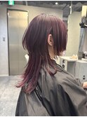 ミディアムウルフ　レイヤーカット　ウルフカット