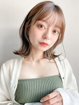 リヤン 表参道(lyann)&nbsp;イメチェン前髪ピンクベージュ外ハネボブa