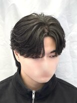 メンズヘアセンス 渋谷(MEN'S HAIR SENSE)&nbsp;ブルーブラック/フェザーパーマ/刈り上げセンターパート/メンズ