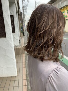 グルグル 下総中山店(GULGUL) セミディ カール 似合わせカット パールベージュカラー 下総中山