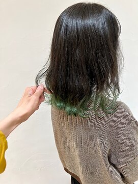 アッシュ 武蔵小金井店(Ash) ＊裾カラー×エメラルドグリーン＊