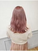 ハイトーンピンク×波ウエーブロングヘア☆