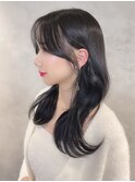 韓国風顔まわり_チェリーブラウンフェミニンロング_ba430141