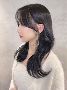 アルバム 渋谷パルコ(ALBUM) 韓国風顔まわり_チェリーブラウンフェミニンロング_ba430141