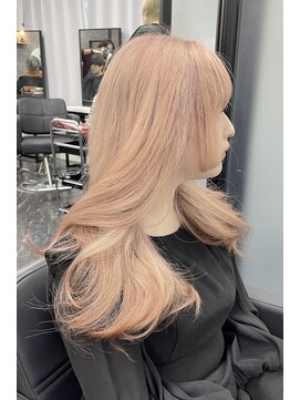 リアオオサカ テラス 梅田(Ria OSAKA terrace) 韓国ロングヘア×ピンクベージュ