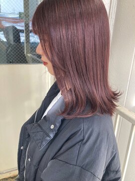 ロカ(roka) 外ハネミディ　ピンクブラウン　ボルドーブラウン