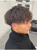 強め縦落ちツイストスパイラルパーマ 刈り上げマッシュ