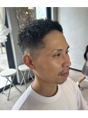 アップバングフェードショート