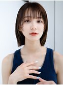 ◯薄めバングぱっつん前髪長めバングこなれミディアムイメチェン