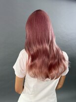 9971秋色ピンクヘアーウルフレイヤーロングミルクティーピンク