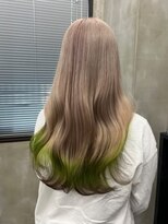 ナンバーウルス 名駅店(N° ulus)&nbsp;【number ulus】グレージュ×裾カラー×ライム＆ブラック