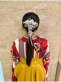 卒業袴に似合うタイトポニー