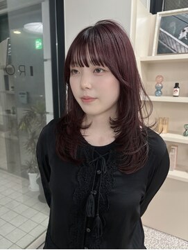 カノエ 岡山店(canoe) レイヤーカット×ピンクラベンダー