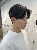 ニュアンスパーマ毛流れセンターパートツーブロック栄
