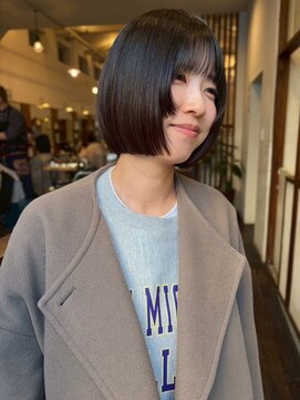 モク 大阪梅田店(MOK) 【絶妙長さとライン】前上がりボブ