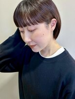 ヘア アンド メイク アートレス(Hair and Make Art less)&nbsp;やや前上がりのミニボブ×ワイドバング