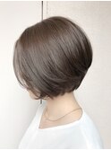 O-tete カーキベージュショートボブビフォーアフター