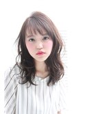 ミルクブラウン/ダークパープル/ナチュラルショート/夏/センター