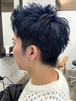 ディーカヘアーセンダイ(Di KA HAIR sendai)&nbsp;束感/ツーブロック/ショート/ネイビーブルー