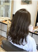 セミロングstyle/オリーブグレージュ