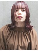 ピンクカラー ハイトーンカラー ボブウルフ ラベンダーカラー