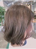 ミディアムボブ　インナーカラー/30代/40代/50代