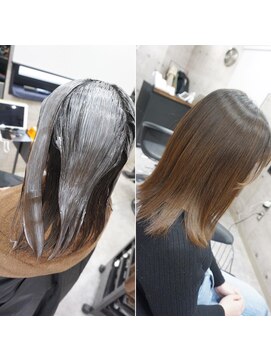 ヘアテリア リュウ 大塚(hair teria ryu) 面を整えてツヤ髪・表面髪質改善ストレート＆艶カラー