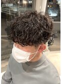 波巻きスパイラルパーマ ツーブロック マッシュ 骨格補正