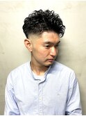 スキンフェード ハードパーマ オールバック