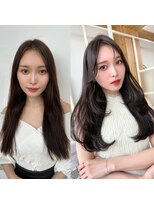 アフロートリノ(AFLOAT Leino)&nbsp;大人可愛い韓国ヘア　レイヤーカット　抜け感顔まわりカット#