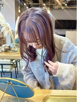 ディッセンバー 神宮前(December) 紫カラー/ラベンダーグレージュ/ブリーチカラー/原宿/渋谷