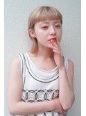 切りっぱなしボブエアリーロング美髪ピンクブラウン