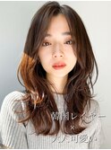 韓国美髪エアリーロングくびれワンカールハッシュカットレイヤー