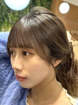 ビューブルー 亀戸錦糸町(VIEW BLUE) 美髪カールピンクブラウン韓国ヘアロングセミディ似合わせ前髪