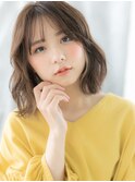 髪質改善ニュアンスパーマグレージュミニボブp小山20代30代