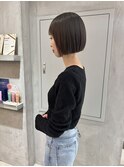 YOKE 切りっぱなしボブミニボブ丸くないボブオリーブグレージュ