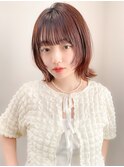 くびれヘアアプリコットオレンジ夏ヘアハイライトカラー