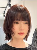 切りっぱなしボブミディアムボブロブショートボブ