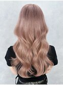 おくれ毛前髪ブリーチホワイトベージュ韓国ヘアロング_ba558261